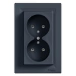 Prise double - SCHNEIDER ELECTRIC - Asfora - 2P+T - Anthracite - EPH9800271