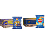 Walkers Crisps Wotsits Really Cheesy Snacks Box, 22.5 g (Case of 32) & Cheese & Onion Vegetarian Crisps Box, Made with 100 Percent Great British Potatoes, 32.5 g (Case of 32 Bags)