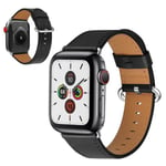 Apple Watch Series 5 / 4 40mm genuine leather watch band - Black Svart