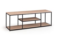 Julian Bowen Tribeca Tv Unit, Metal And Mdf, Sonoma Oak Effect and Black, Height: 47, Width: 140, Depth: 40cm