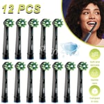 12 x Oral-B Cross Action Black Electric Toothbrush Heads Clean Maximiser Genuine