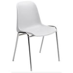 Dmora Chaise empilable moderne en métal et polypropylène, pour salle à manger, cuisine ou salon, cm 57x49h78, couleur blanche, avec emballage renforcé