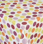 Venilia Nappe "Confetti Multicolore" linge de table toile cirée maintenance réduite hydrophobes, Polyester, PVC, ovales, 140 x 200 cm, 55045