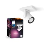 Philips Hue White & Color Ambiance Argenta Ceiling lamp with Single Spotlight, dimmable LED spotlights for Hue System with 16 Million Colours, Intelligent Light Control via Voice and app, White