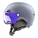 uvex Hlmt 500 Visor V - Casque de Ski pour Hommes et Femmes - avec Visière - Réglage de la Taille Individuel - Strato Met Matt - 52-55 cm