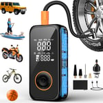 Compresseur À Air Portatif,6000Mah Gonfleur Pneus Voiture,Pompe Electrique Mit Écran Lcd Numérique,150Psi,Type-C Charge Avec Lampe Led Pour Voiture,Moto,Vélo,Balle,Sup