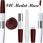 GEMEY MAYBELLINE SUPERSTAY ROUGE A LEVRES DUO TENUE 24H 840 MERLOT MUSE BLISTER