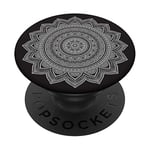 Black Mandala Pop Mount Socket Cute Designed Divine Mandala PopSockets Grip and Stand for Phones and Tablets