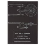 Star Trek Starfleet Original USS Enterprise Impression d'art Giclée - A4 - White Frame