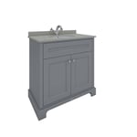 Meuble lavabo avec vasque – Plan gris – 80 cm – Choix de finition et du nombre de trous pour la robinetterie – RAK Washington x Hudson Reed