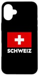 Coque pour iPhone 16 Plus Switzerland Flag Schweiz Suisse Swiss White Red