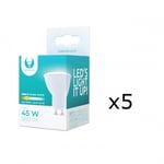 LED-lampe GU10, 7W, 230V, 3000K, 5-pak, Varm hvid