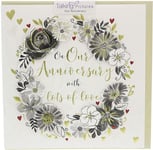 On Our Anniversary With Lots Of Love 3D Foil Finish Greeting Card