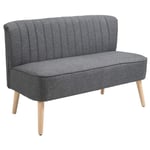 2-Sits Tygsoffa Stoppad Soffa Sittgrupp Lounge Soffa Träskum Mörkgrå 117 X 56,5 X 77 Cm