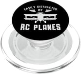 Easily Distracted By RC Planes Model Airplane Pilot RC Plane PopSockets PopGrip for MagSafe