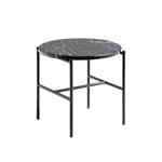 HAY - Rebar Round Side Table - Soft Black Frame - Marble - Ø45 cm - Sidobord - Sylvain Willenz - Svart - Metall/Sten