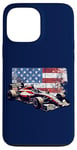 iPhone 13 Pro Max Vintage Auto Racing Car American Flag 4th of July, Auto Race Case