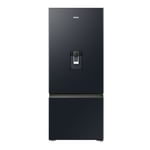 Haier 420L Bottom Mount Fridge Freezer With Water - Black