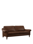 John Lewis Camber Leather Grand 3 Seater Sofa, Dark Leg