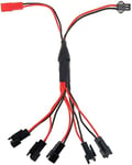 YUNIQUE GREEN-CLEAN-POWER - Multi-Output Charger Cable for Drones | Compatible with DFD F182, F183, JJRC H8C, H8D | Connectors JST + SM, Black and Red, Plastic