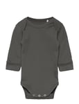 Little B Baby Body Long Sleeve Cotton Grå