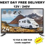 12v/240v Akai freeview 24" DVB HDMI USB HD LED TV Motorhome Caravan Boat Camping