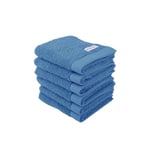 TOM TAILOR Essuie-mains, Lot de 6, 30 x 50 cm, 100% coton / éponge, avec attache et étiquette avec logo, COLOR BATH TOWEL Bleu (Cool Blue)