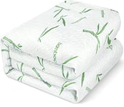 Utopia Bedding Protège Matelas 80 x 200 x 30 cm Imperméable Bambou Viscose, Certifié Oeko TEX, Alèse Drap Housse, Matelas Couvre, Respirant, Élastique Tout Autour