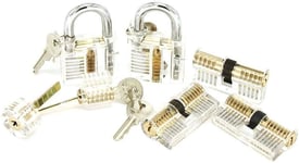 Kit de Crochetage 7 Pièces Serrure D'entraînement Transparente Lockpicking pour Serruriers,D ébutants,Professionnels et Formation V7030-1(Q529)