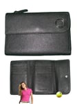 LACOSTE PURSE WALLET Women's Leather Vintage L14 Glam Twist Slg 2 Black NEW