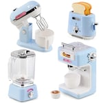 Kids Pretend Play Toys Kitchen Appliances Set Toaster Mixer Blender Food Coffee