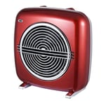 KLARBACH HL 82084 Radiateur soufflant en céramique Motif rétro Rouge