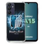 Cokitec Coque Renforcée pour Samsung Galaxy A15 4G / 5G Manga Attaque Titans Noir