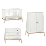 Chambre Luna Blanc : lit, commode, armoire