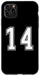 Coque pour iPhone 11 Pro Max Blanc Numéro 14 Équipe Junior Sports Uniforme Numéroté