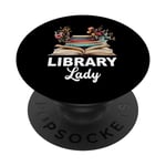 Liseuse de livres assistante de bibliothèque Funny Library Lady Librarian PopSockets PopGrip Adhésif