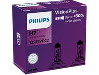 Philips Visionplus Typ Av Lampa: H7, 2-Pack, Strålkastarlampa För Bil, 55 W, 12 V, H7, Halogen, 2 Styck