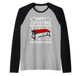 Marimba Player Ugly Christmas Marimbist Musician Raglan Baseball Tee