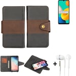 cellhone case for Samsung Galaxy M32 + earphones Wallet Case Cover bumper