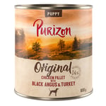 Økonomipakke Purizon Original 12 x 800 g - Puppy: Kyllingfilet med Black-Angus-Okse & kalkun