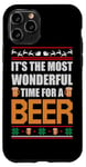 Coque pour iPhone 11 Pro It's The Most Wonderful Time For A Beer Funny Ugly Christmas