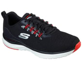 Skechers Ultra Groove, Basket Homme, Tricot PU Noir avec Bordure Rouge, 42 EU