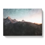 Annapurna Circuit Trek In Nepal Painting Modern Art Canvas Wall Art Print Ready to Hang, Framed Picture for Living Room Bedroom Home Office Décor, 76x50 cm (30x20 Inch)