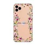 Coque Iphone 12 PRO MAX Fleur 14 personnalisee rose