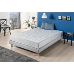 Ensemble Matelas + sommier 140x200 cm - 580 Ressorts ensachés - 5 zones de confort - 19 cm - Ferme - DEKO DREAM Springmax