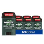 Mennen NATURAL FORCE Deodorant d'origine naturelle homme 48H stick large sans alcool anti traces - Lot de 6, 1 unité (Lot de 1)