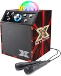 Toyrific | X Factor Karaoke Machine Set, Portable Speaker with LED Disco Lights, Bluetooth, 2 Microphones for Kids and Adults