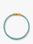 Orelia Turquoise Tennis Bracelet, Gold