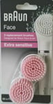 Braun Face 80-s Silk-Epil - 2 Replacement Brushes For Extra Sensitive Skin NEW