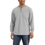 Carhartt Henley Långärmad T-Shirt med knappar Herr Heather Grey M